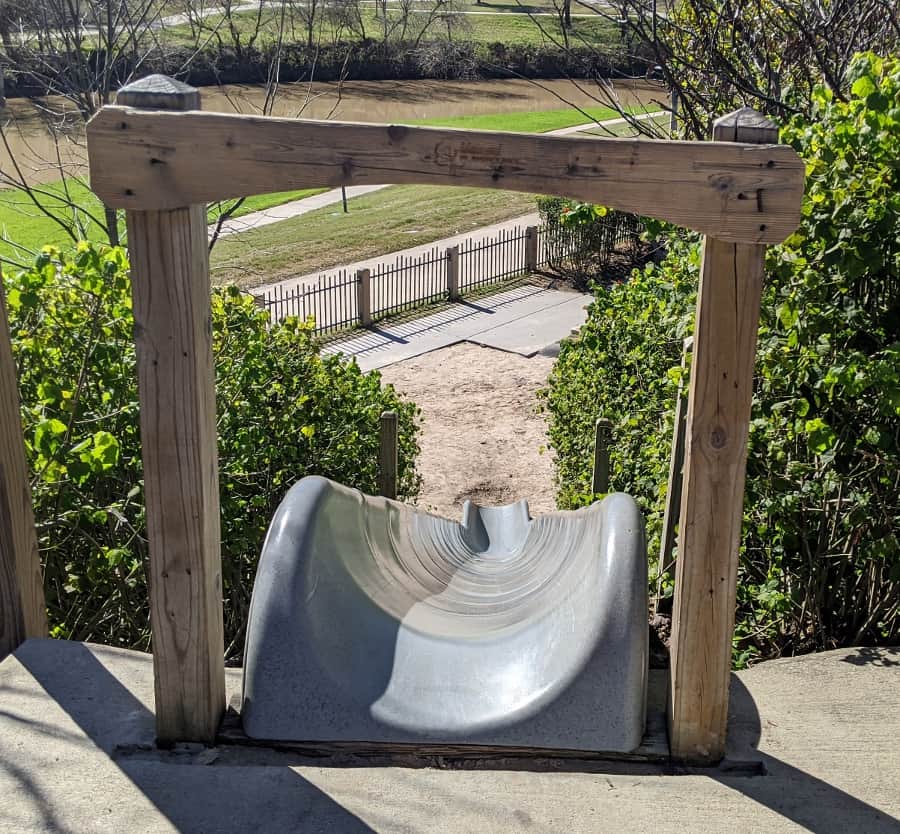 Slide at fish family play area