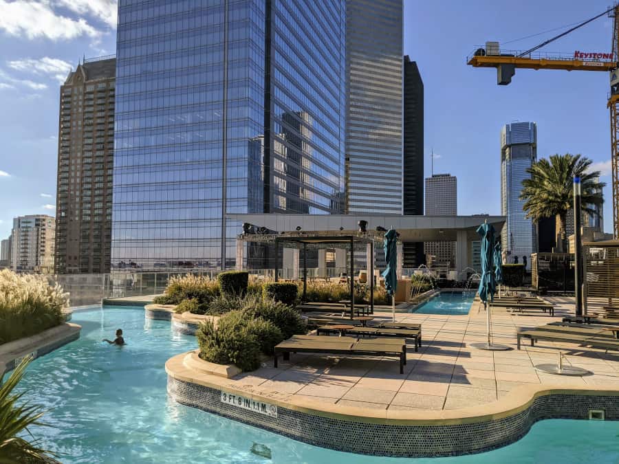 Rooftop Lazy River Marriott Downtown Houston