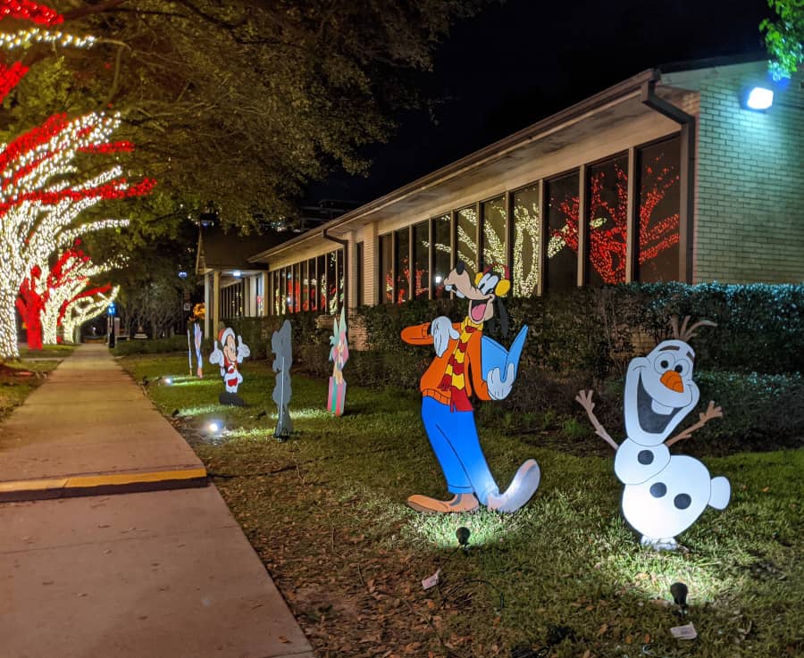 University of St. Thomas Christmas Lights Characters