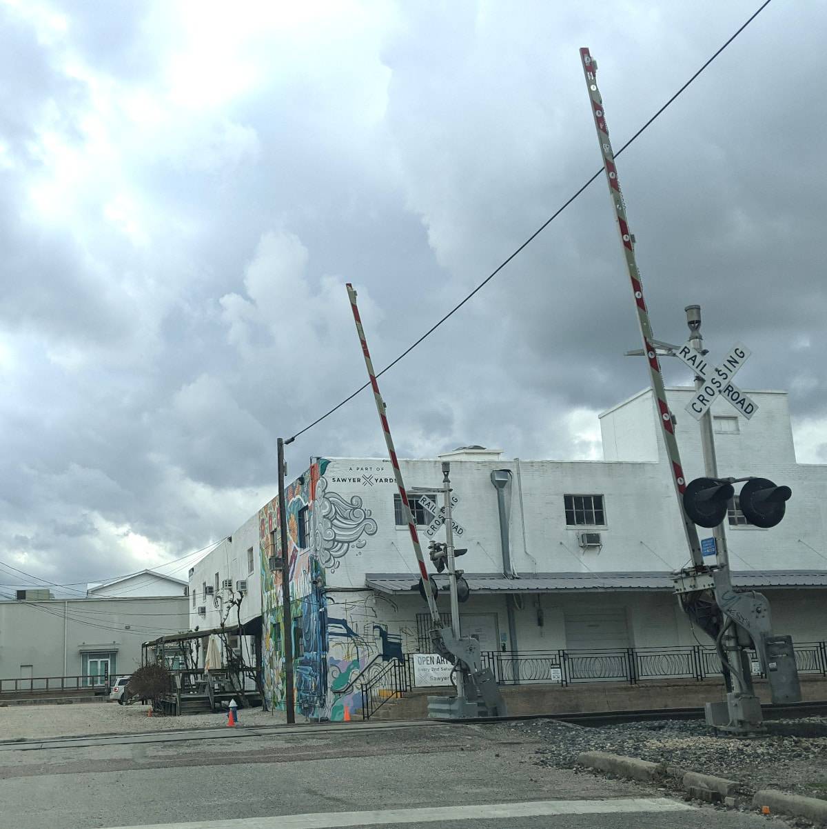 Arts District Houston Art is in the Making Mural from Train Tracks