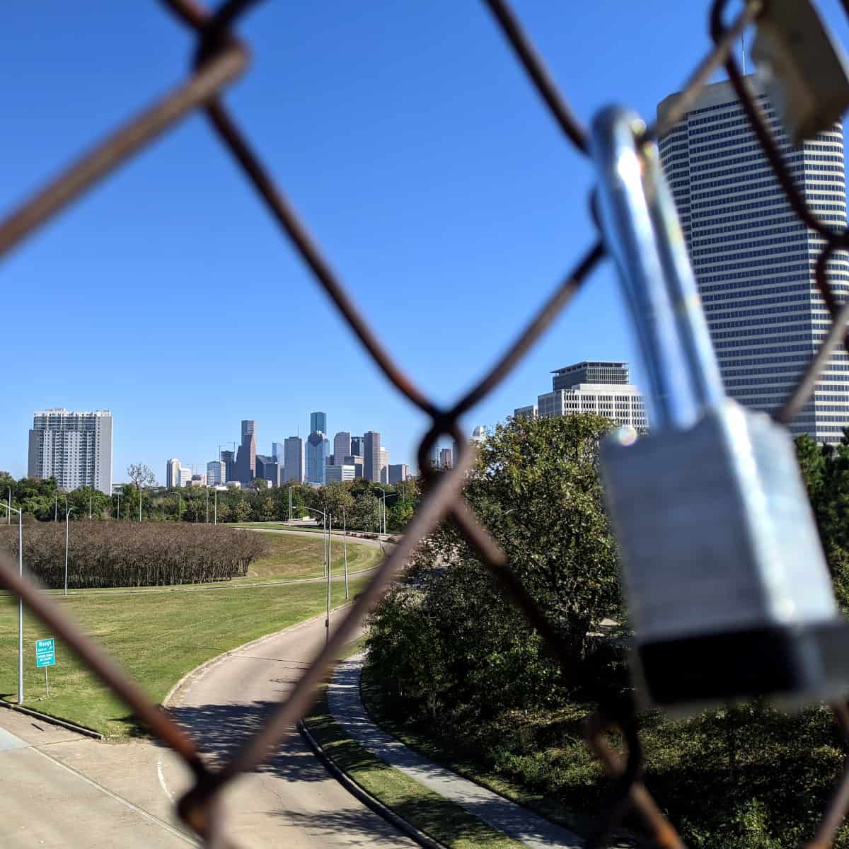 Downtown Houston Skyline from Lock Bridge