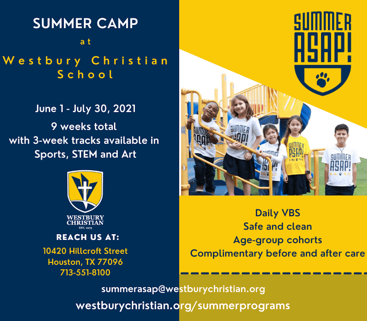 Westbury Christian School Summer Camp