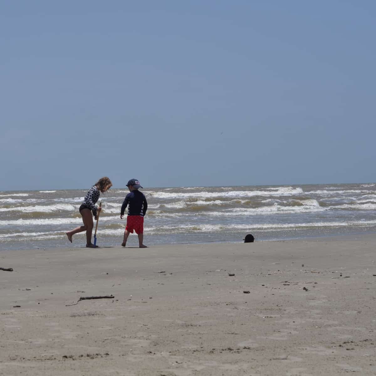 Playing on Sand at Galveston Island State Park