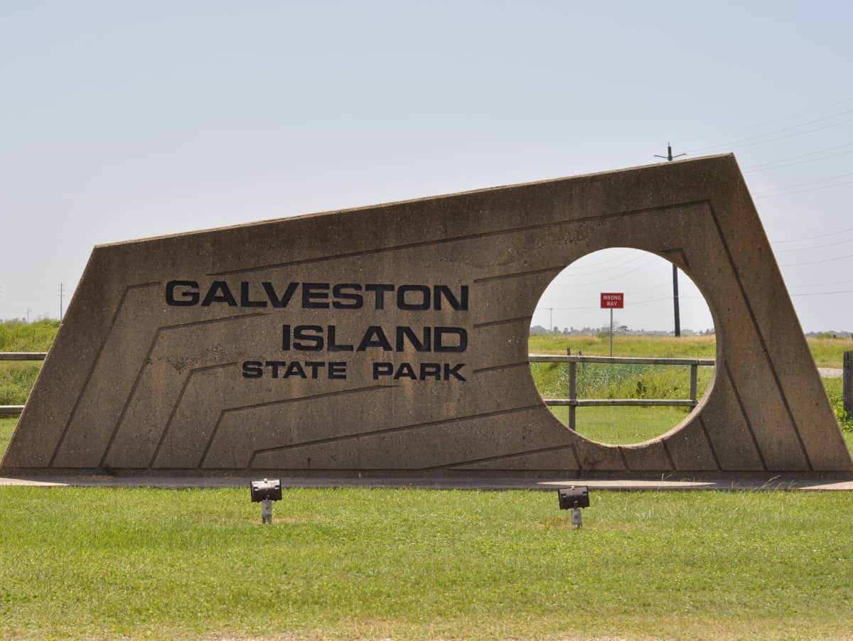 Galveston Island State Park Sign