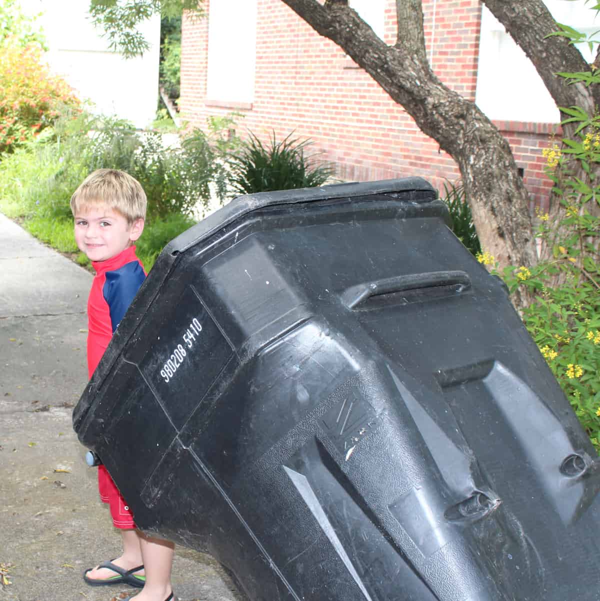 Pulling Trash Can