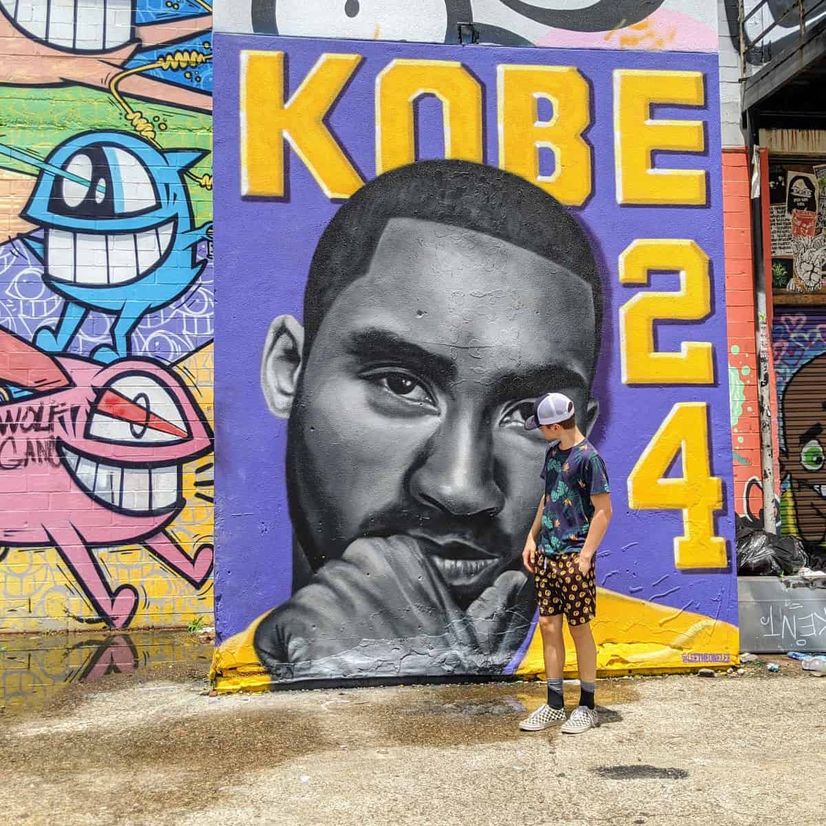 Kobe Mural at Houston Graffiti Building