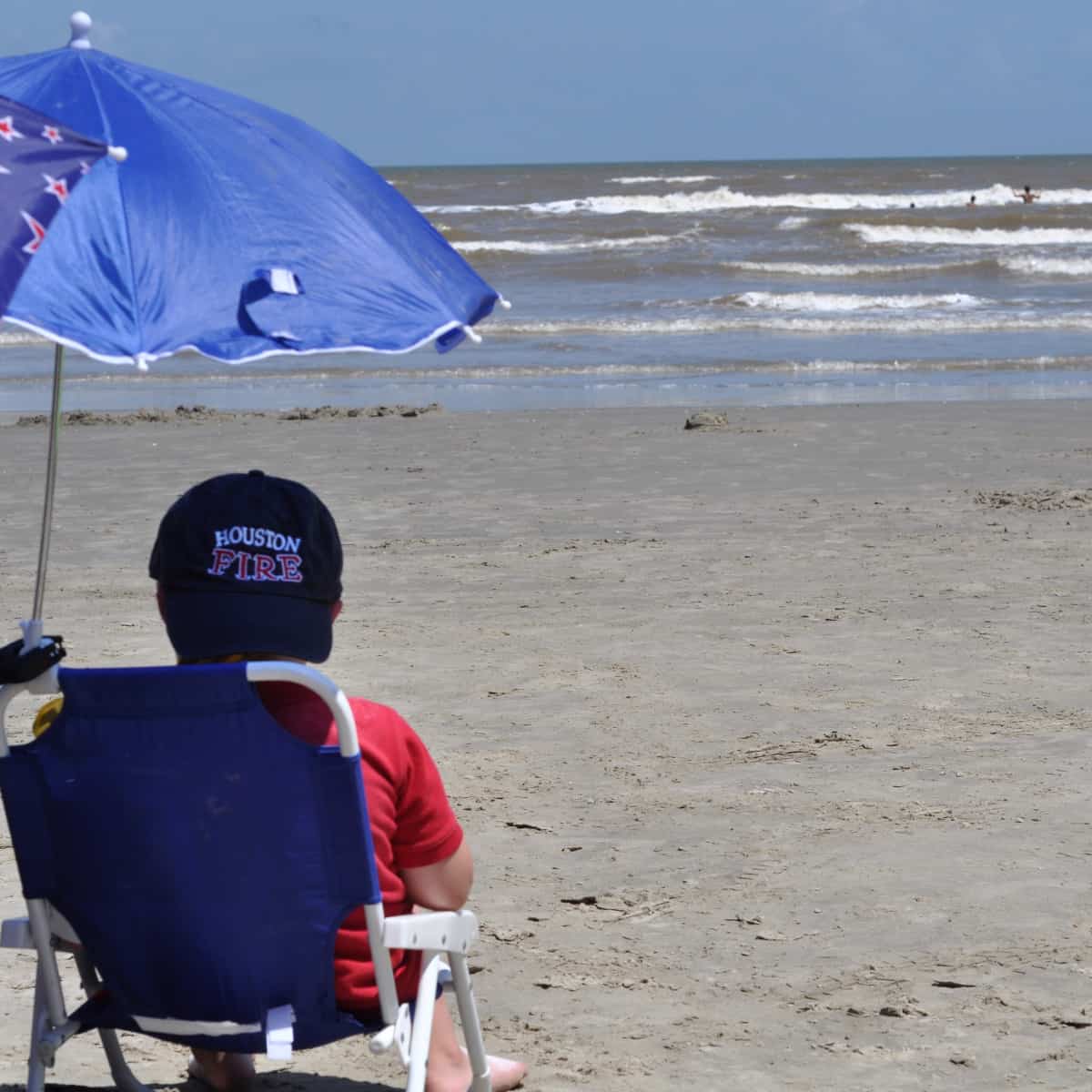 Sitting in Beach Chair at Jamaica Beach