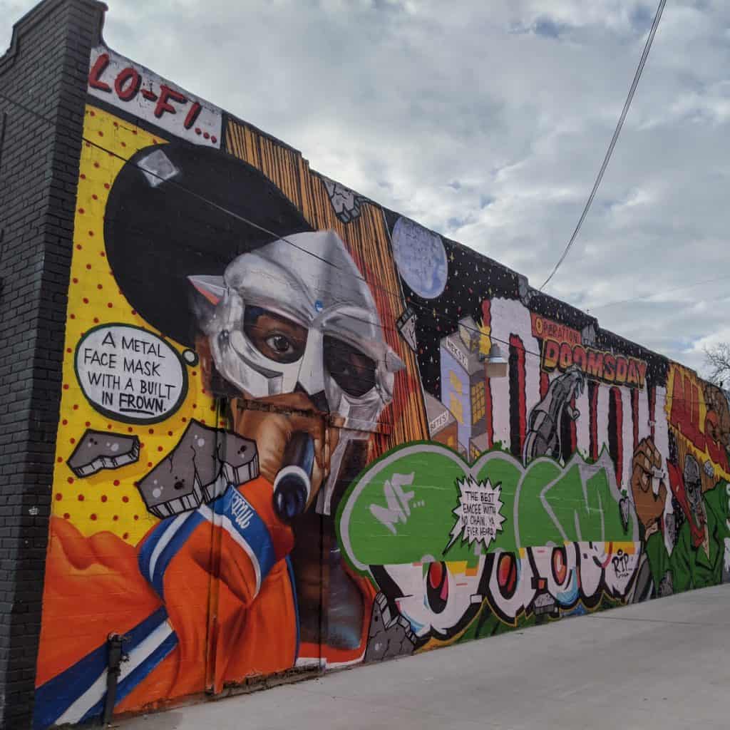 MF DOOM mural at Lo Fi Houston