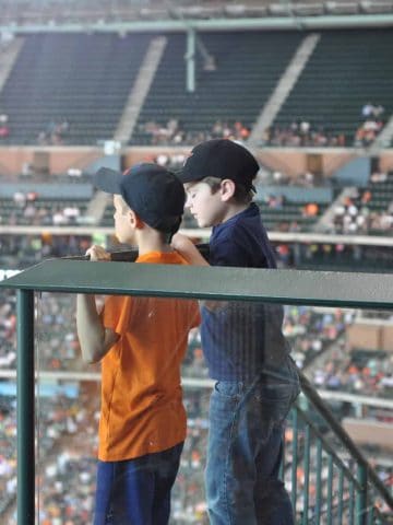 Boys at Astros Baseball Game