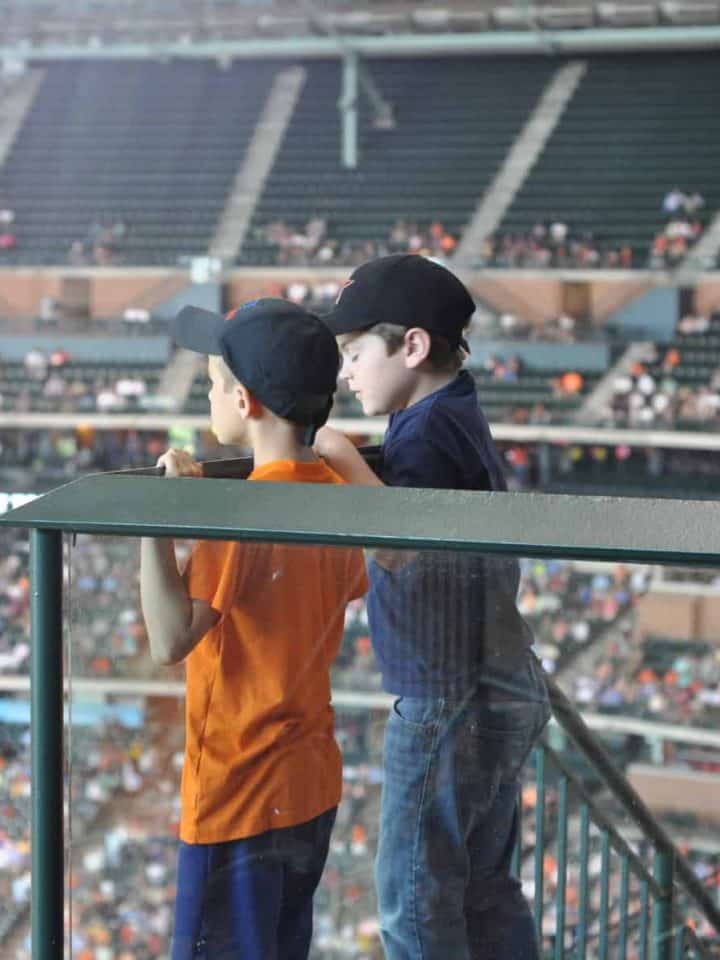 Boys at Astros Baseball Game