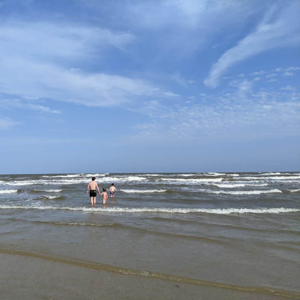 Playing in Water at Surfside Beach