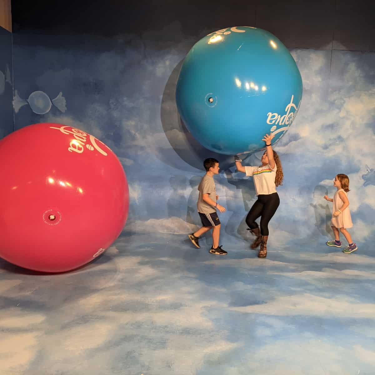 Playing with ball at Candytopia