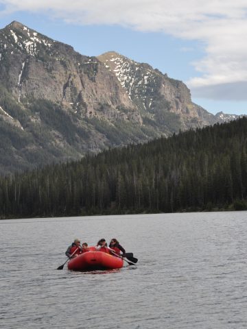 Raft on Hyalite Lake Montana