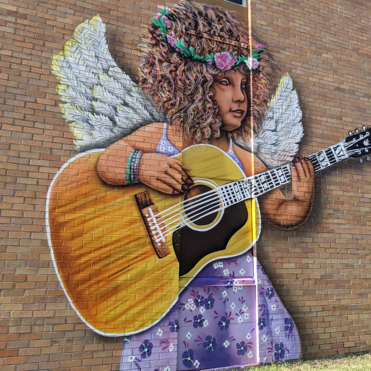 West End Church Cherub with Guitar Mural 
