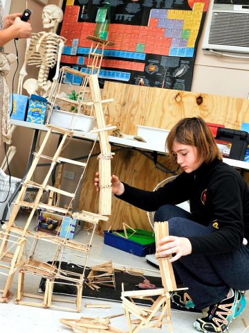 Building Stick Tower at Rainard School for Gifted Children