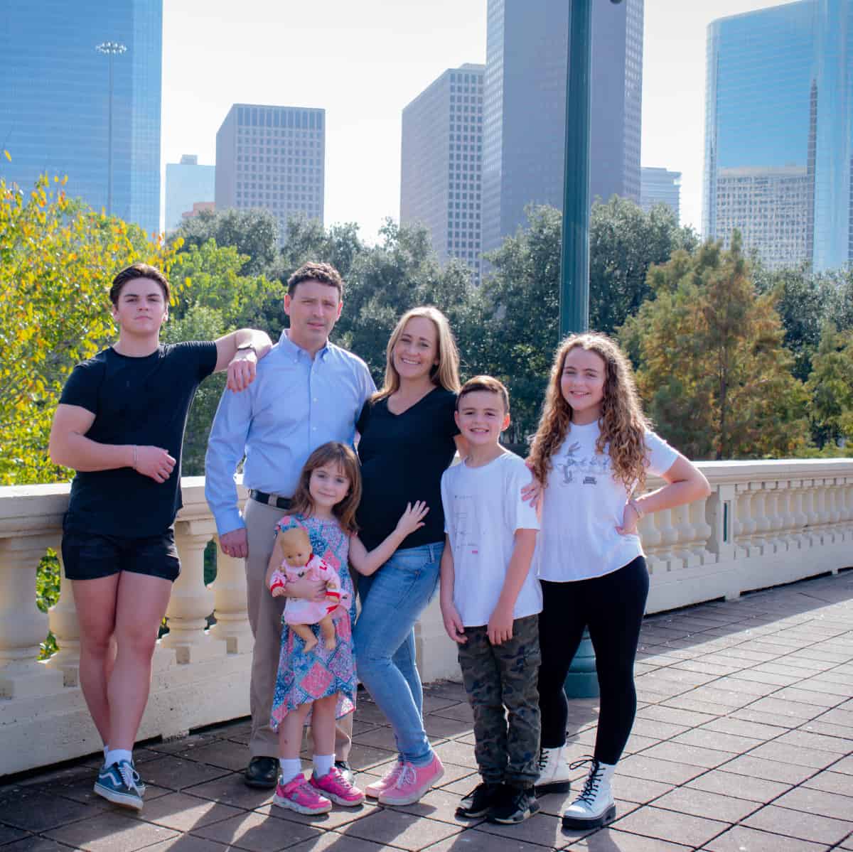 Jill and Family at Sabine Street Bridge in Houston