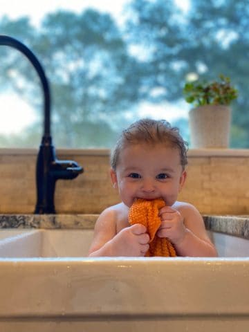 Toddler in Sink