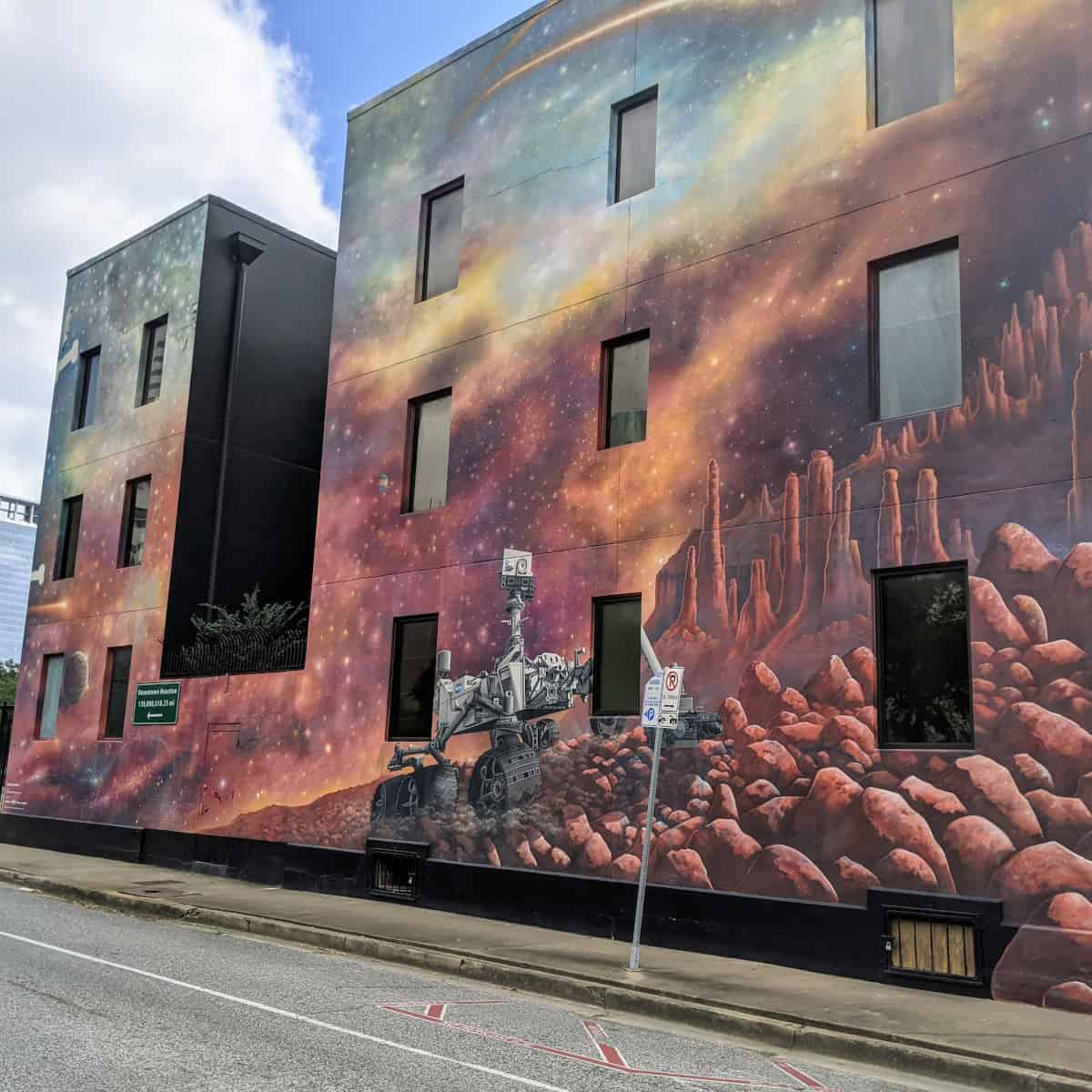 Mars Mural in Downtown Houston
