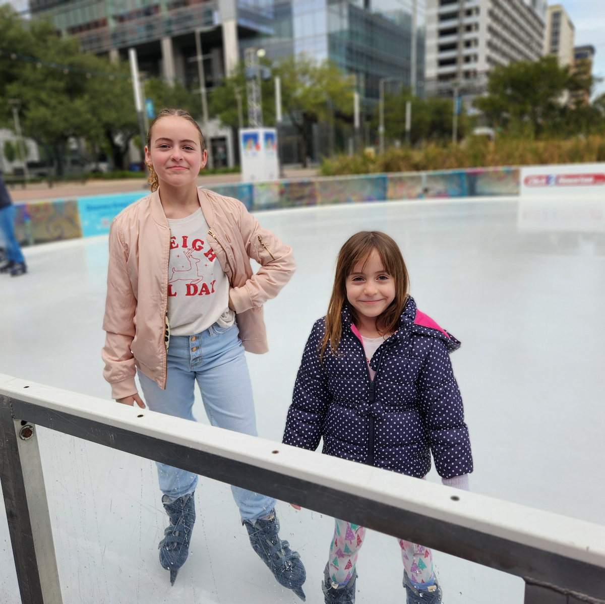 Girls on Ice Rink at Discovery Green