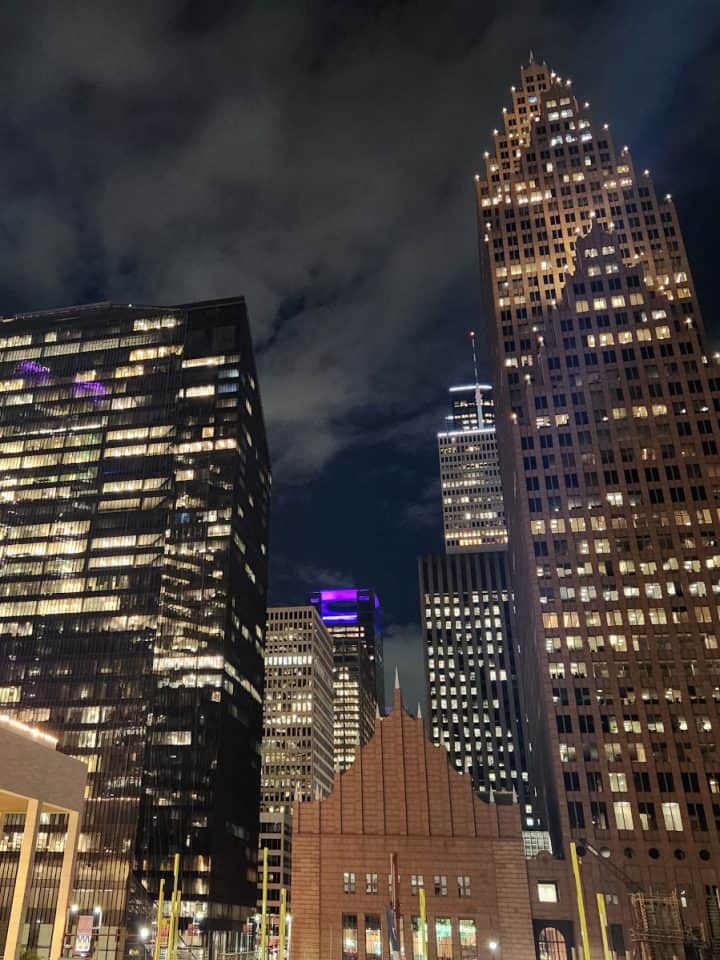 Jones Hall Houston Theater District at night