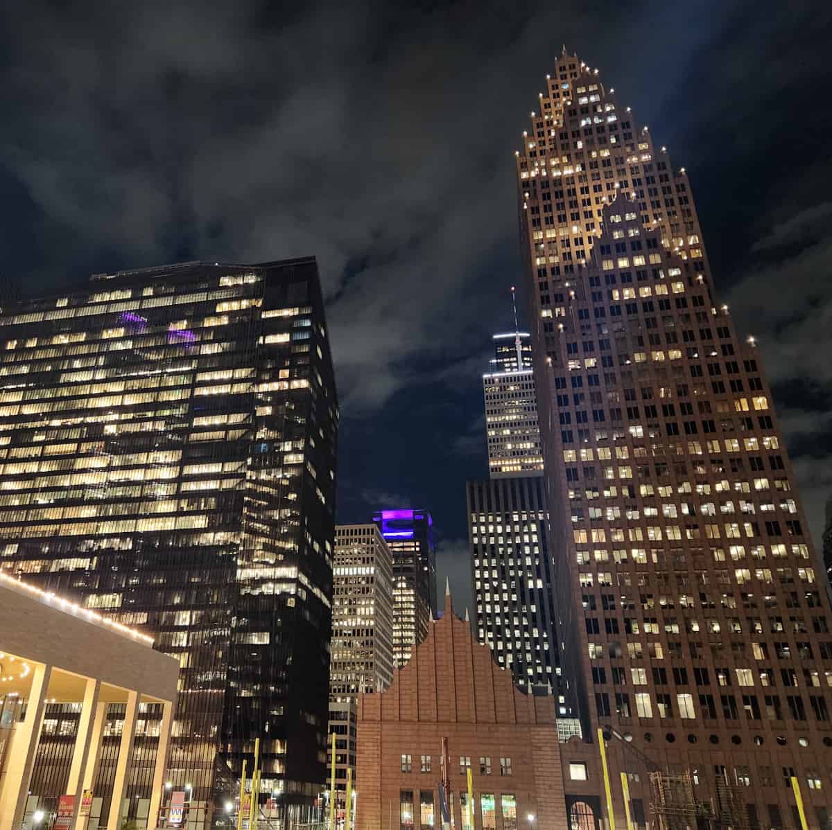 Jones Hall Houston Theater District at night