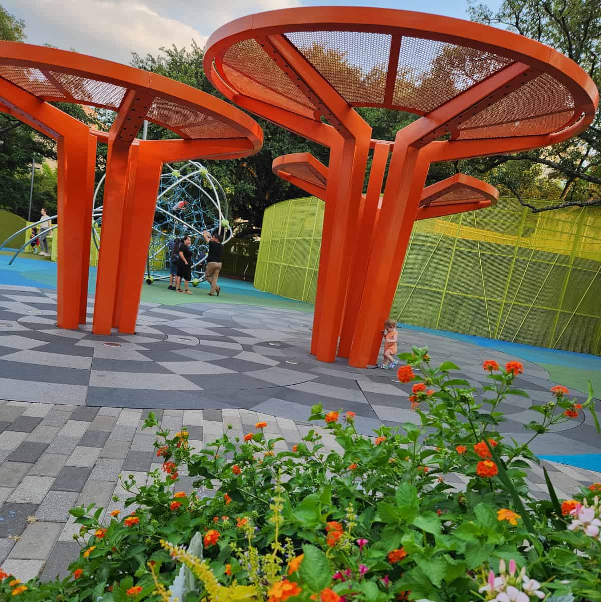 Levy Park Flowers and Splashpad