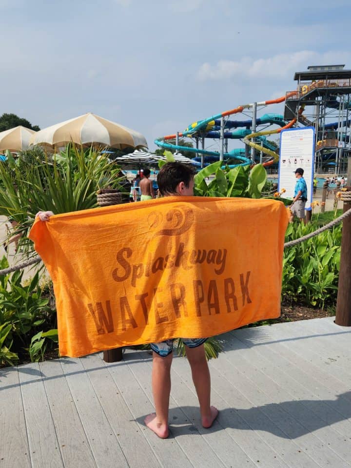 Splashway Waterpark and Campground Boy with Towel