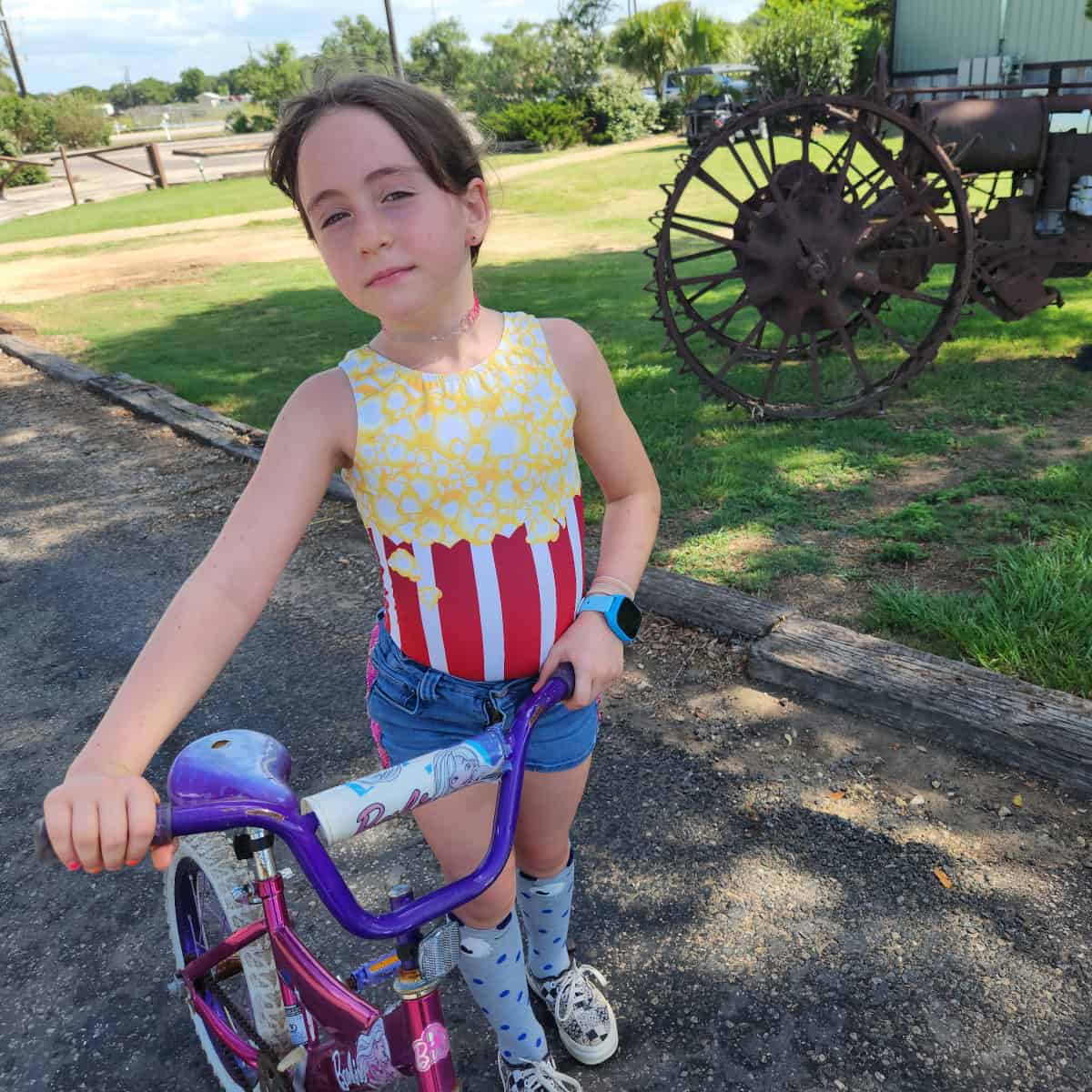 Riding bikes around Splashway Waterpark and Campgrounds