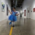 Little girl in mermaid costume at Spring Street Studios Houston