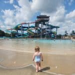 Toddler at Splashway Waterpark Wave Pool