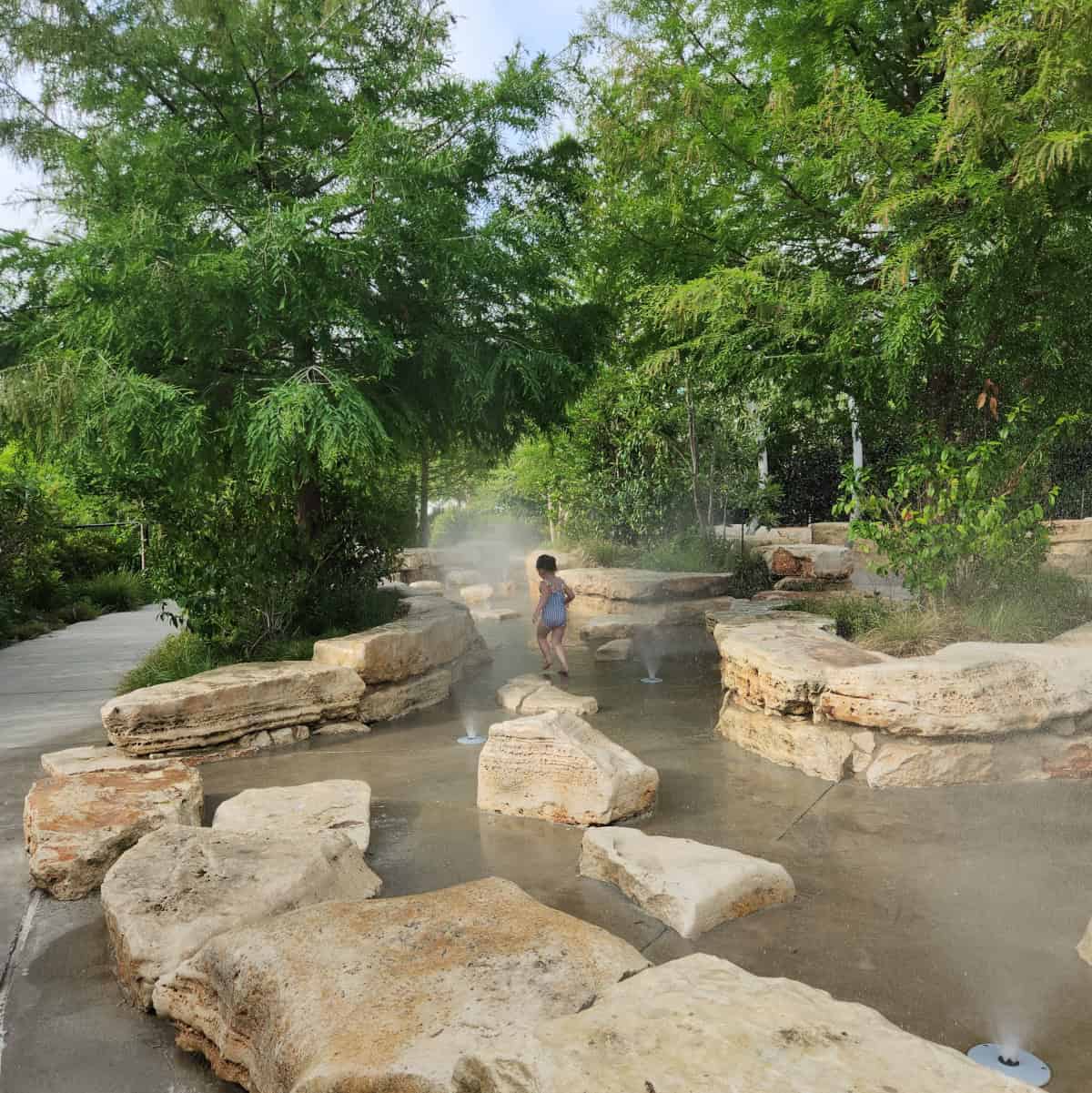 Hermann Park The Commons Water Play Area Rocks