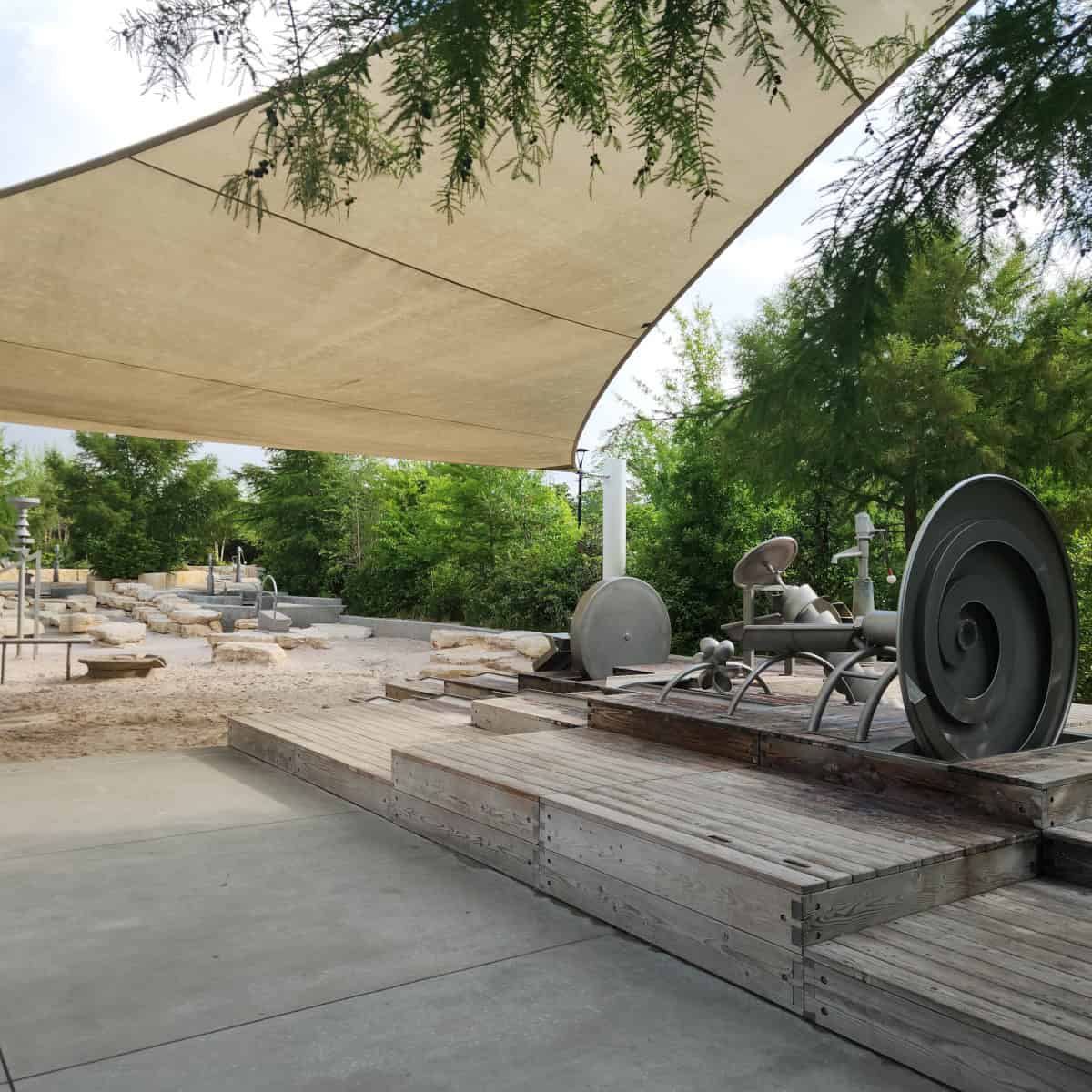 The Commons Hermann Park Nature Cover Water Play Area Pumps and Shade